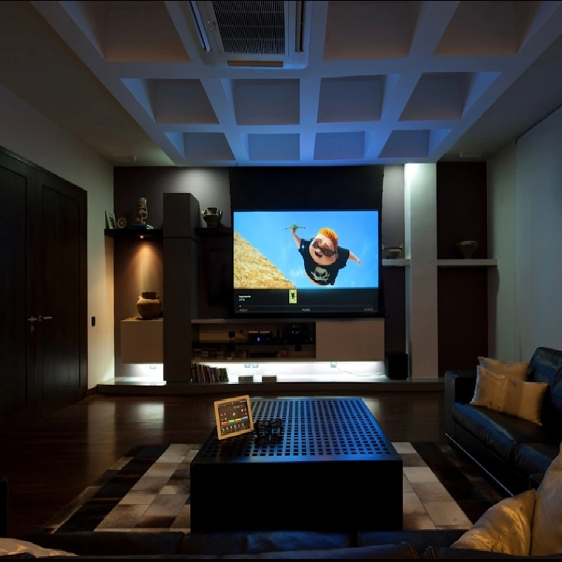 Motorized Home Theater Tab Tensioned Projection Screen