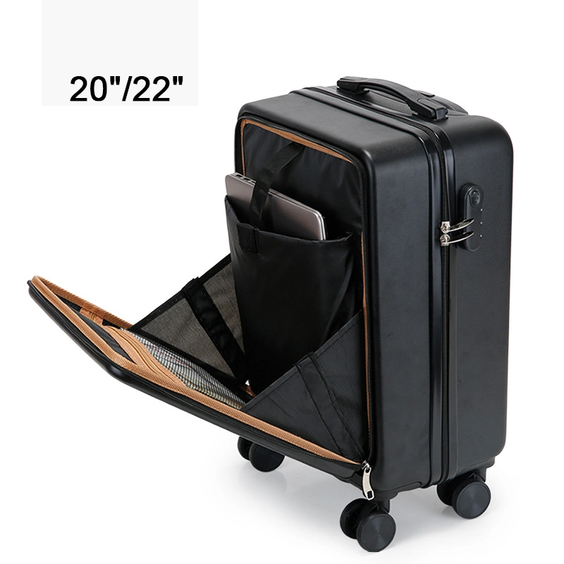 New Design Business Luggage with Front Open ABS Zipper Suitcase