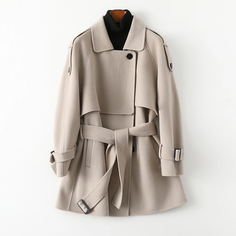 Nova chegada Winter Long Wool Jacket Trench para mulher lã de trincheira Casacos Cashmere Coat mulheres