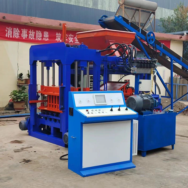 Qt4-15 Full Automatic Interlocking Hydraulic Brick Production Line Cellular Concrete Fly Ash Machine Hollow Solid Color Paver Block Making Machine for Sale