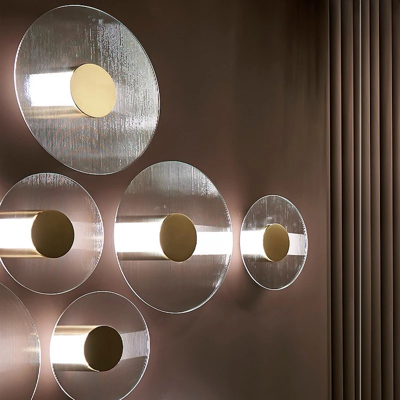 Модная современная прозрачная латунь стеклянная стена Соконики лампы Интерьер украшают Светодиодная подсветка