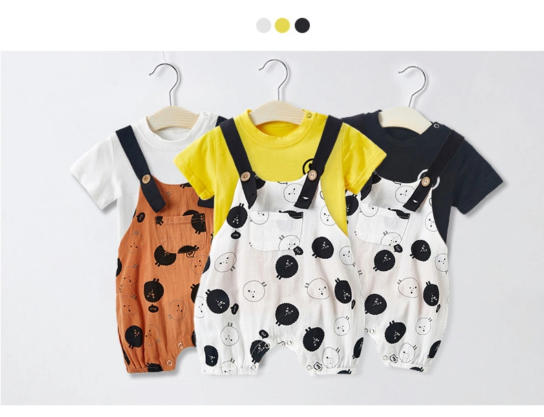 Baby Boys' 2 Piece T-Shirt Suspender Shorts Clothing Set Summer Cool Garment to Children