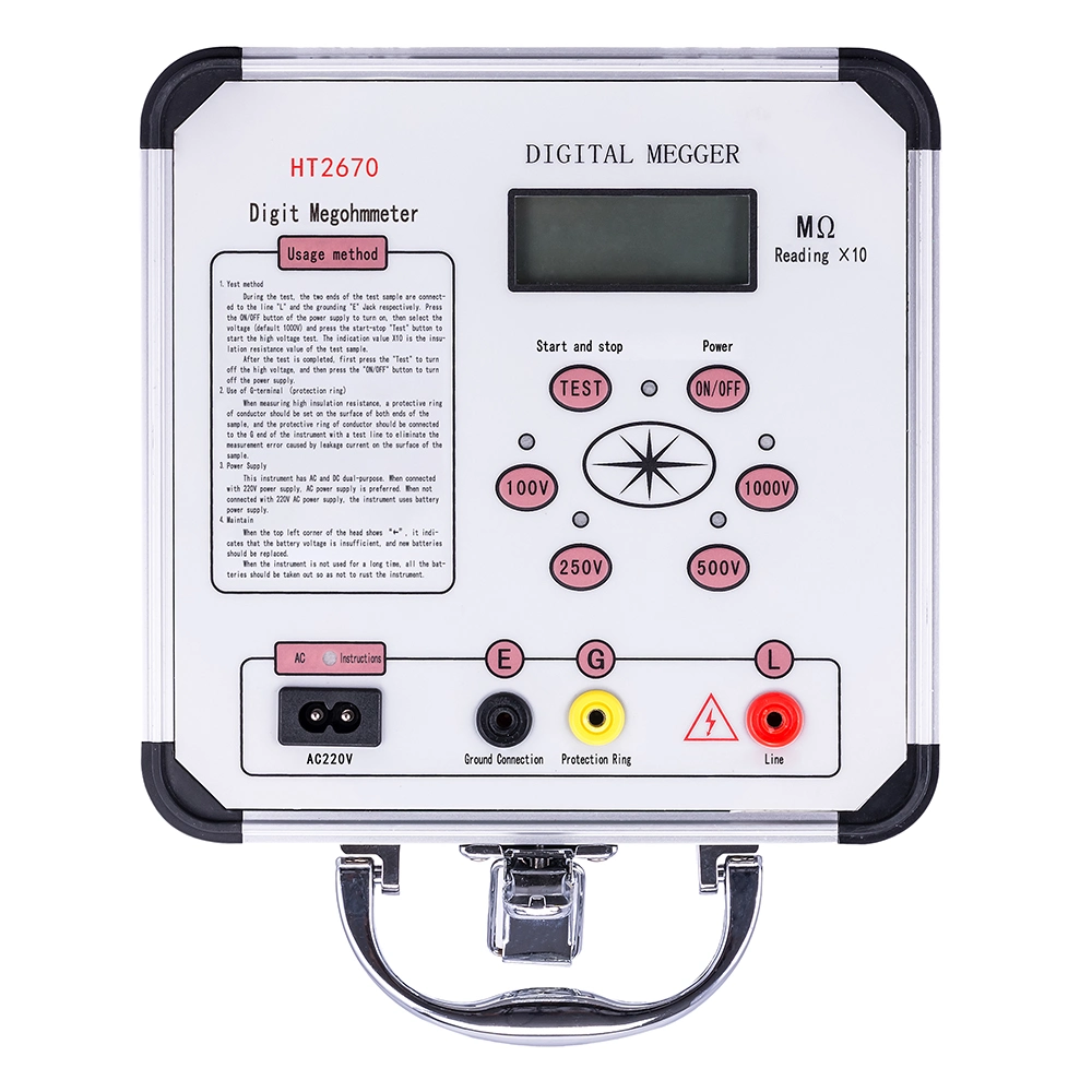 Ht2670 High Power and High Voltage Megaohmmeter