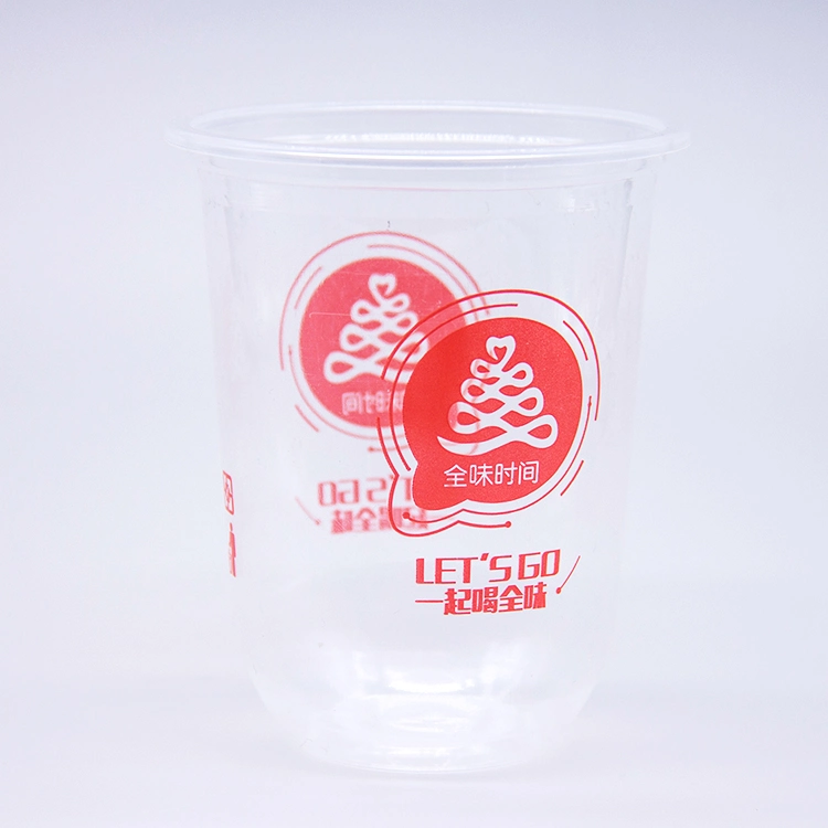 Printing Customizable Pattern Logo Wholesale 500ml Disposable Plastic Juice Coffee Milk Tea Cup