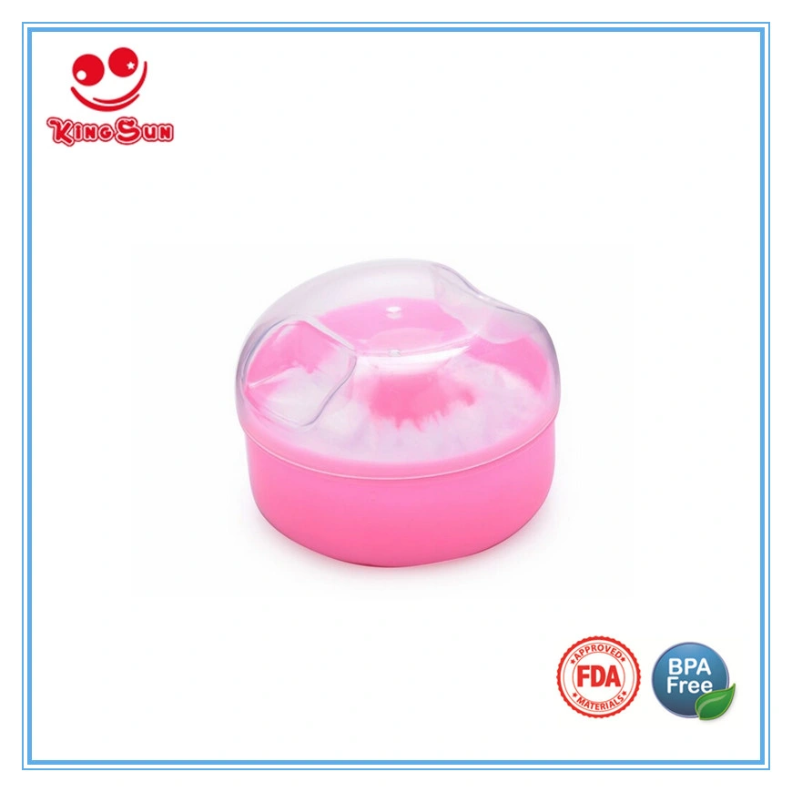 BPA Free Plastic Baby Powder Puff Cosmetics Box