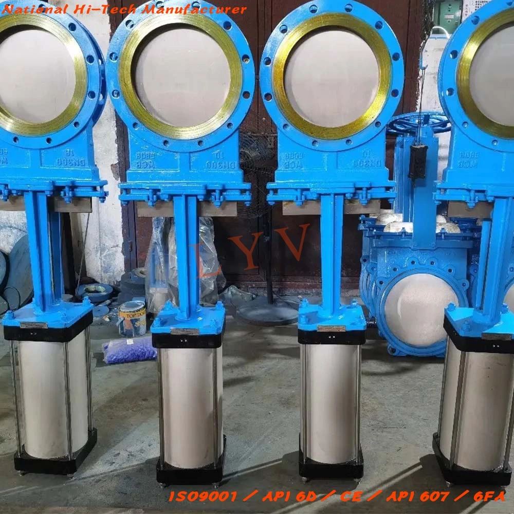 DN200 Pn16 Rising Stem Metal Seal Wcb SS316 Sluice Knife Gate Valve