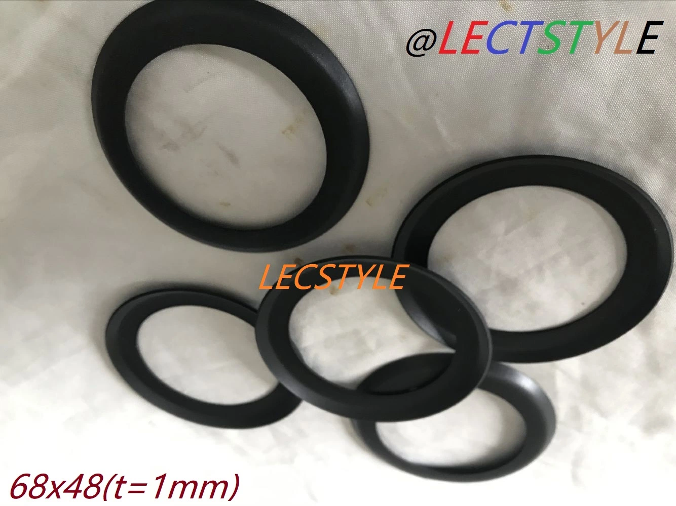 Lectstyle Oil-Free Air Compressor Pre Formed Ring PTFE Piston Rings 68X48X1mm