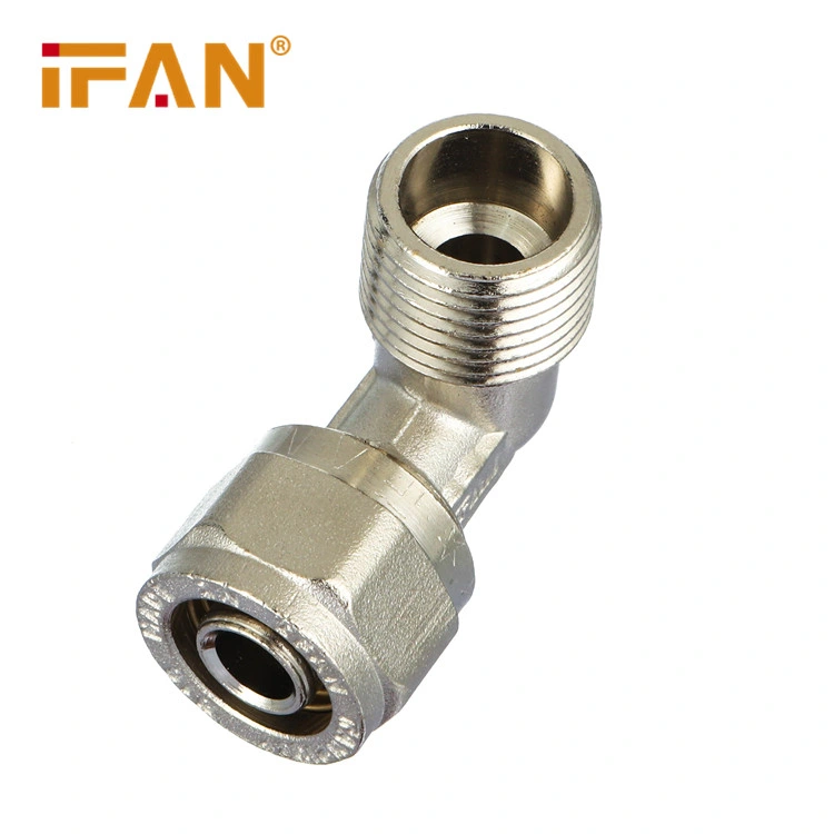 Ifanplus OEM Pex Pipe Fittings 16-20mm Male Threaded Elbow Brass Pex Compression Fittings