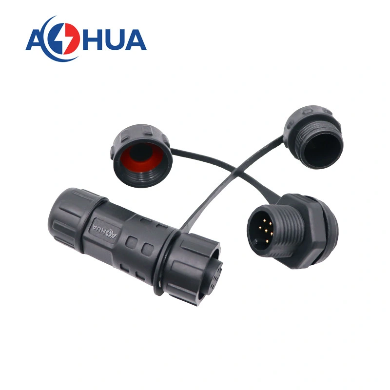 IP67 Wasserdichter Kabel-Platine-Anschluss M12 Gewindesicherung Stecker Panel Signal Connector Multi-Core Power Outdoor LED Display Connector 6pin Elektrischer Stecker