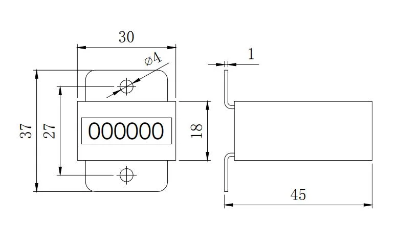 Security Manufacturer Black Plastic Cover Meter Digital Counter