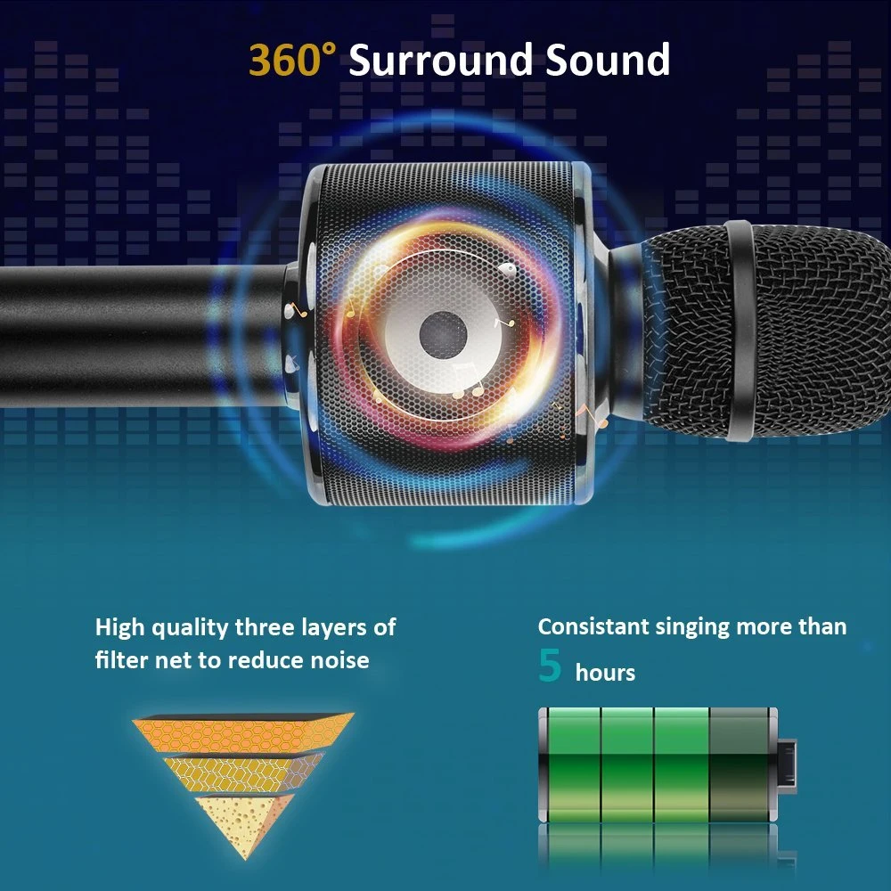 Portable Microphone and Speaker for Muisc Playing and Singing