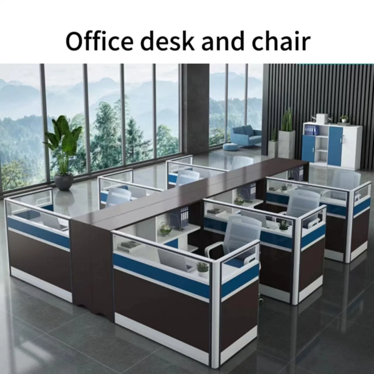 Commercial Furniture Luxury Wood Style Office Desk and Chair Set