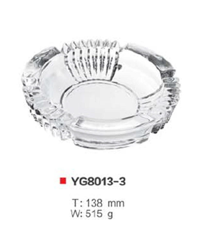 Round Crystal and Luxury Glass Cigarette Ashtray Glass for Home Decoration