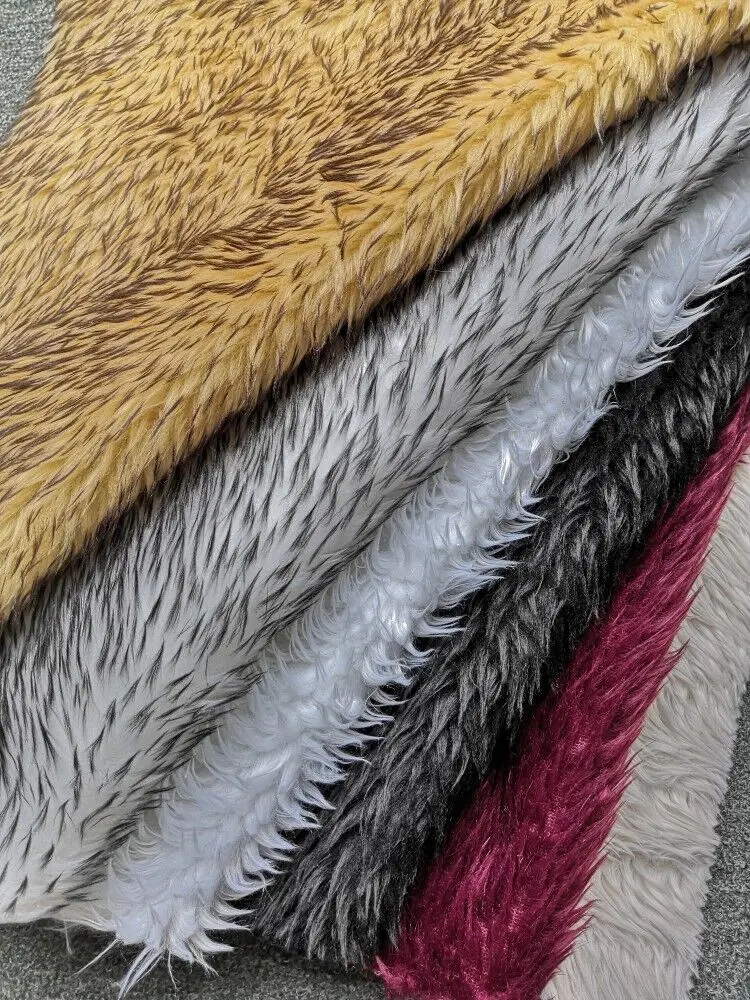 100% Polyester High quality/High cost performance  Colorful Animal Print Faux Fur Fabrics