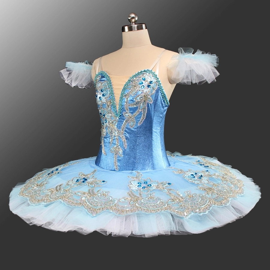 Professional Blue Sliver Girls Ballet Dance Performance Wear Blue Bird Ballet Tutu