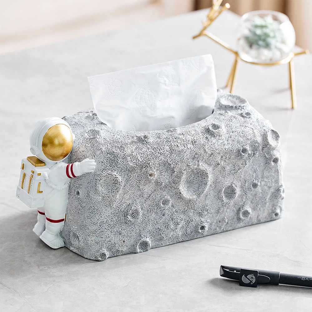 Nordic Style Astronaut Statue Resin Craft Tissue Box Home Desktop Decoration Accessories