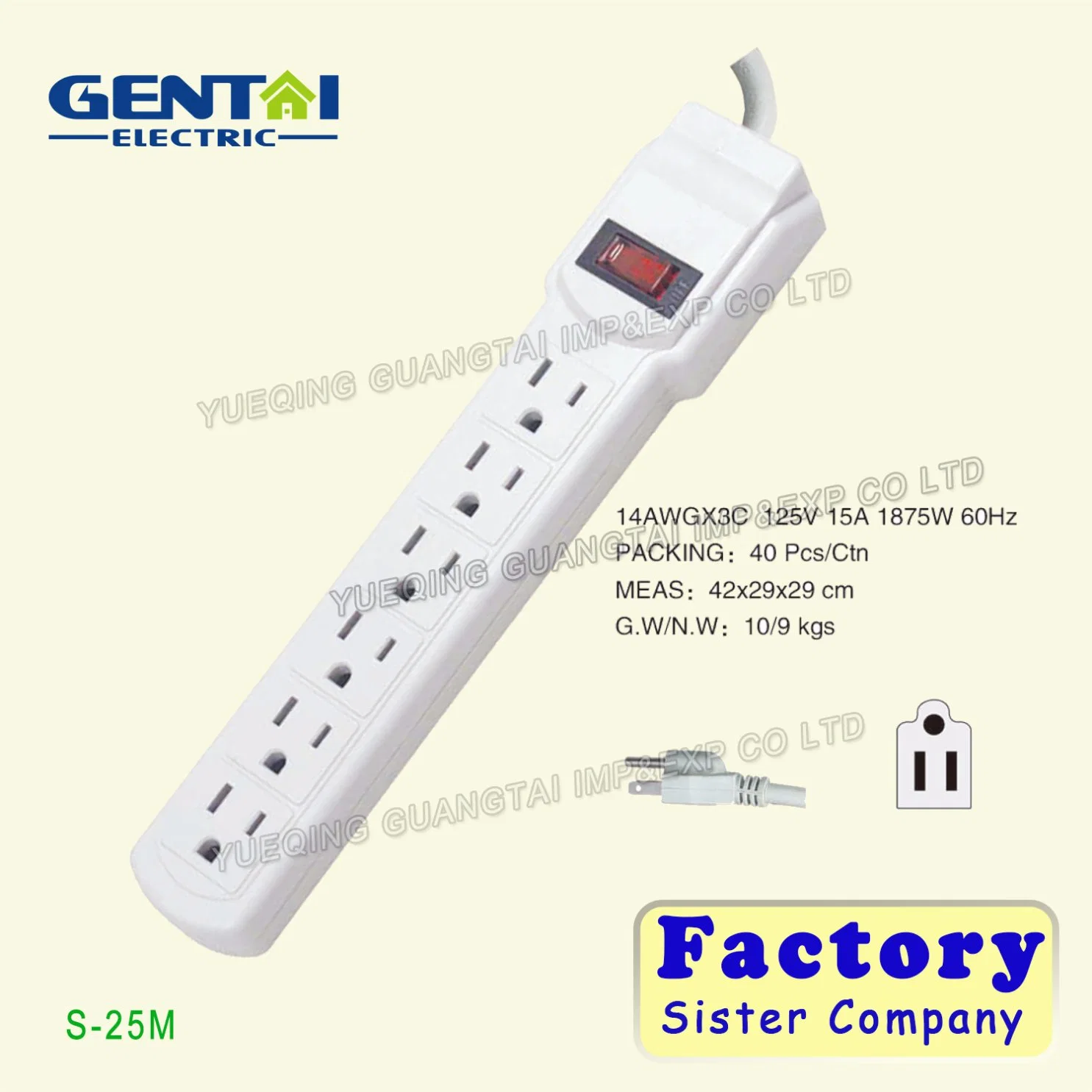 Factory Offered 6 Outlet Multi Function Energy Saving Power Strip