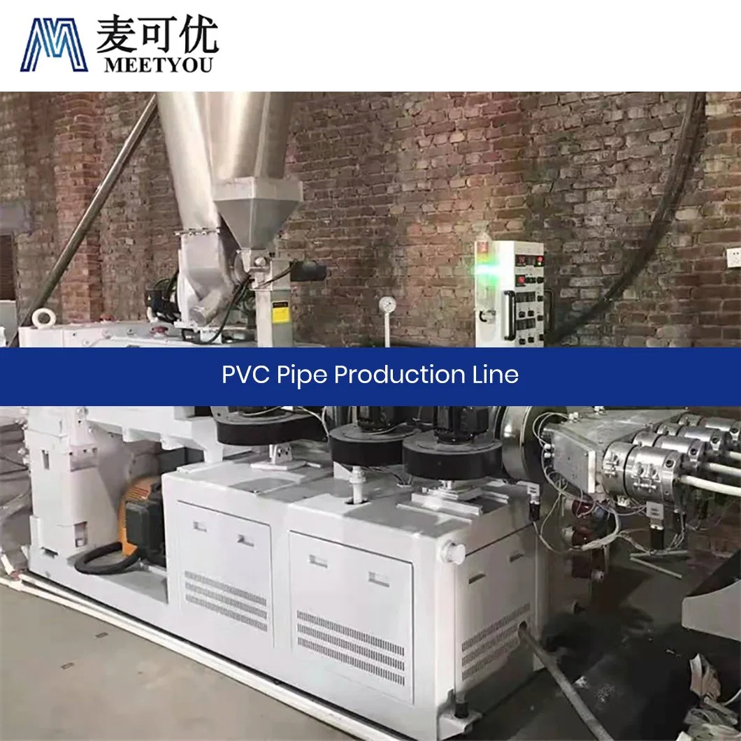 Meetyou Machinery Co Extruded PVC Pipe ODM Custom PVC Plastic Pipe Extrusion Production Line Factory China PVC Plastic Processed Pipe Material Production Line