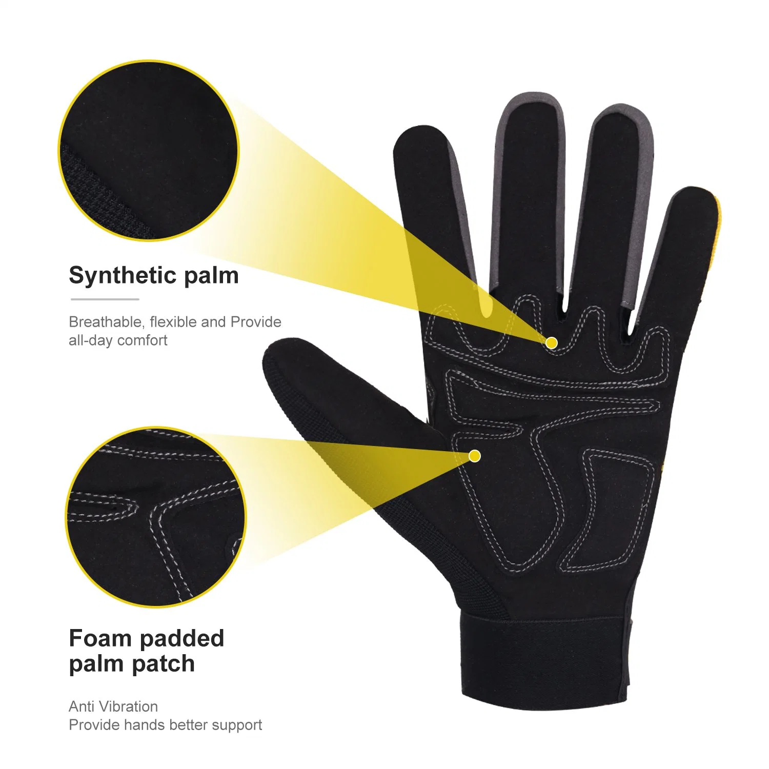 Prisafety Guantes de trabajo de la luz de la mecánica de punta del dedo de la pantalla táctil mecánico de reparación de vehículos de protección del conjunto de herramientas guantes de ciclismo