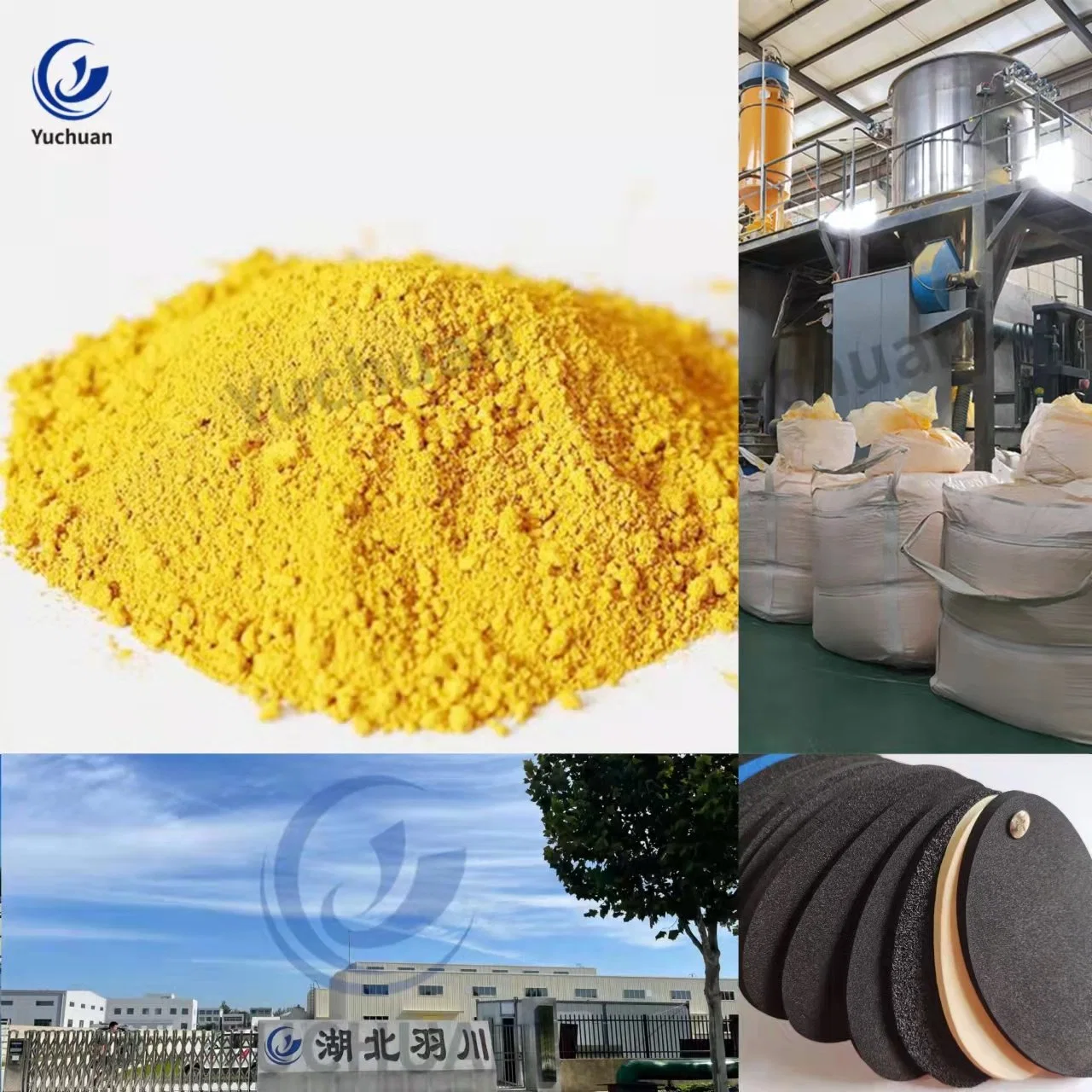 Agente espumante auxiliar químico Yuchuan ADC/AC/azodicarbonamida para productos textiles