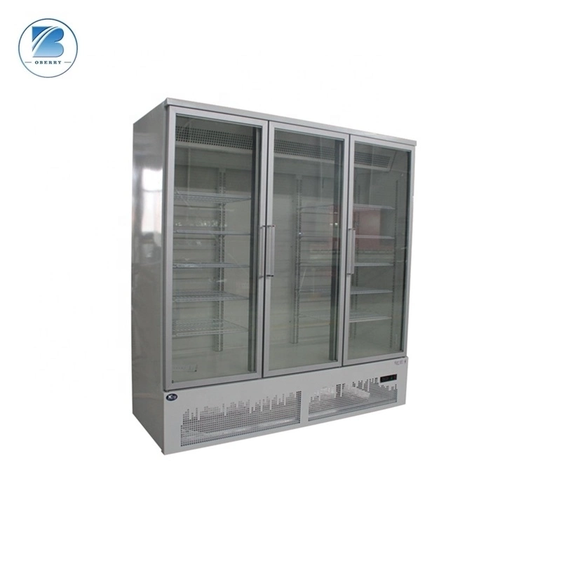 3 Door Cold Display Cabinet Retail Store Display Showcase Used Supermarket Refrigeration Equipment for Sale