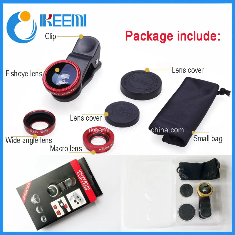 3 in 1 Fisheye + Wide Angle + Macro Phone Photo Zoom Lens Set for iPhone 6