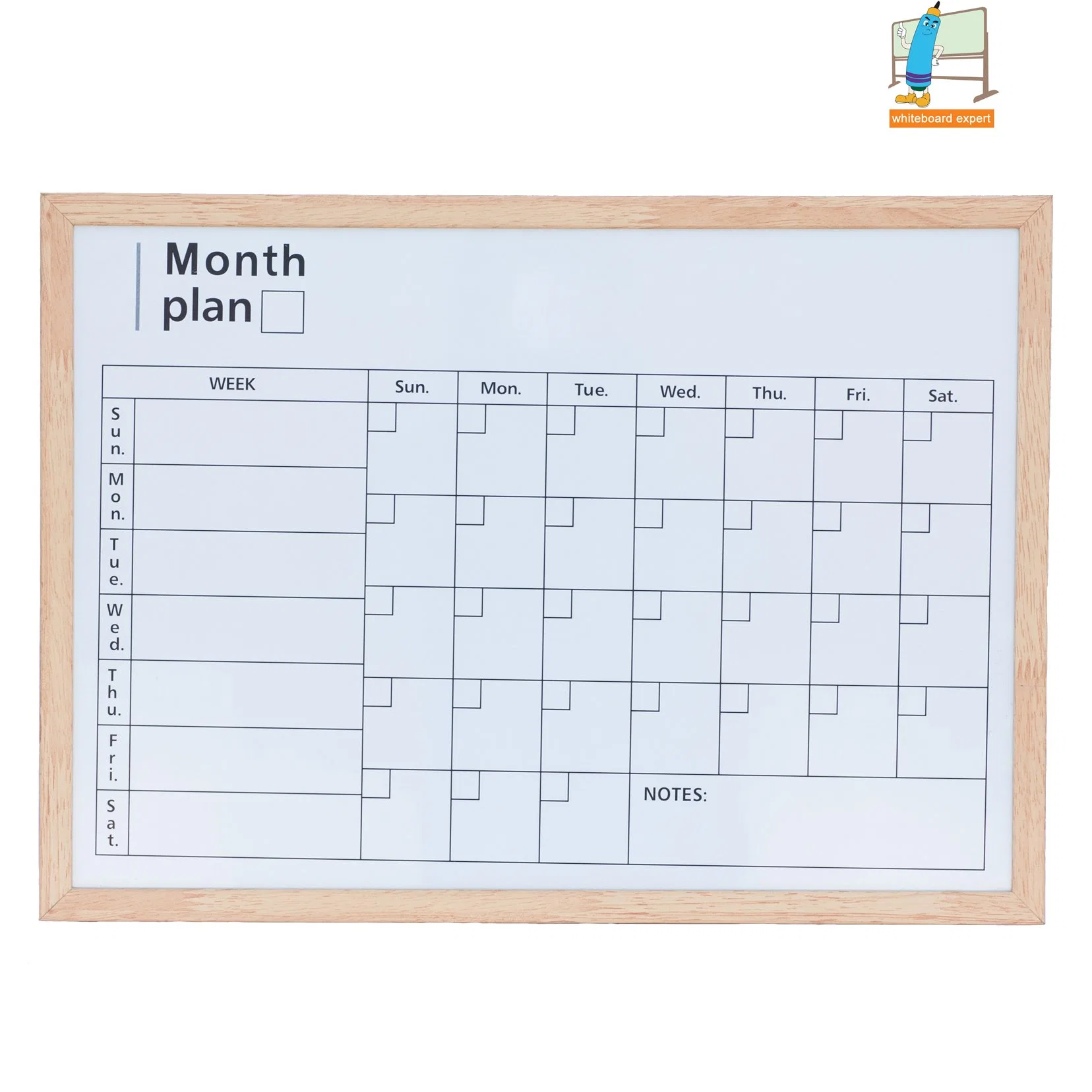 Wooden Frame Dry Erase Magnetic White Board