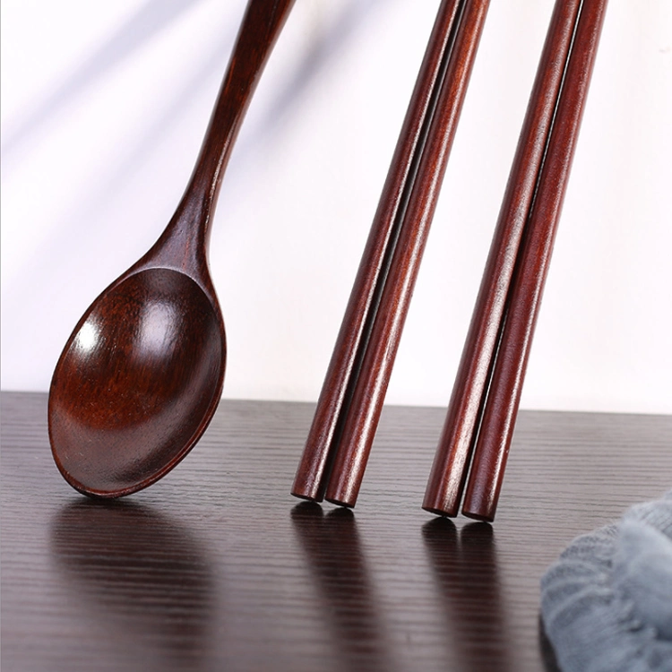 2019 Home Gift Wooden Bamboo Spoon Chopsticks Cutlery Set