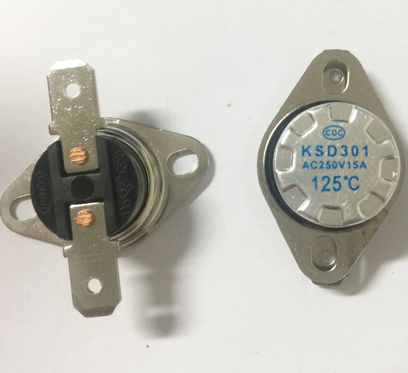 Pure Copper Rivet Ksd 301/302 Thermostat 0 ~ 150c 10A 250V Bimetal Automatic Reset Thermal Protector Thermal Temperature Switch