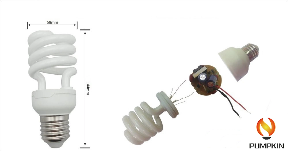 La mitad de ESL en espiral t2 25W Lámpara de ahorro de energía de alta potencia