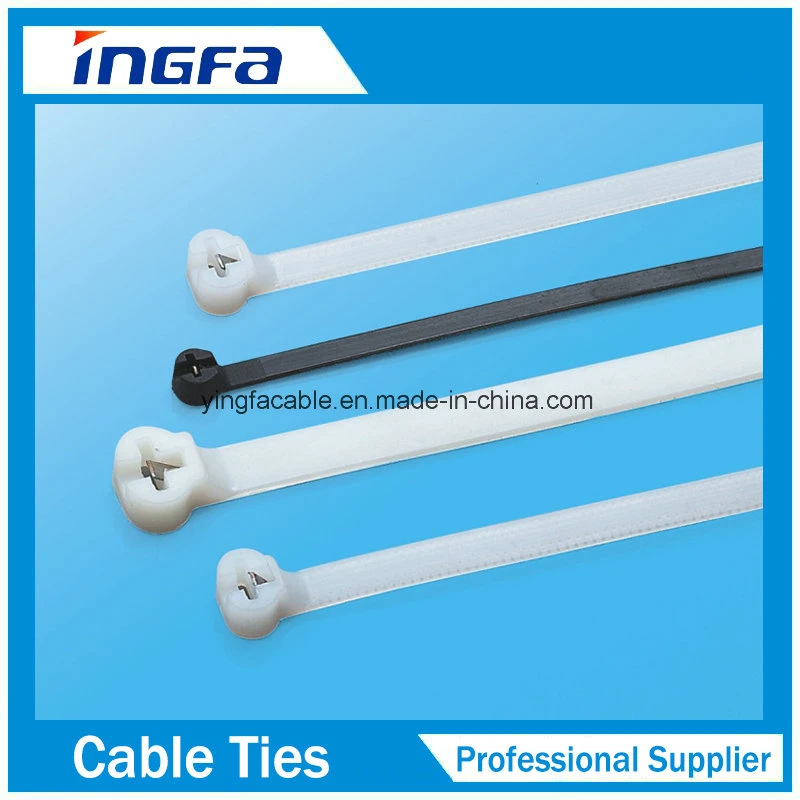 Plastic Material Nylon 66 Zip Ties Mountable Head Ties