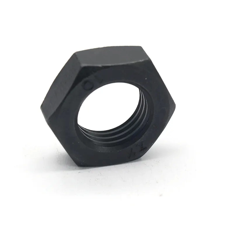 High Strength M6-M30 Carbon Steel DIN936 Grade 10.9 Black Hex Thin Nuts