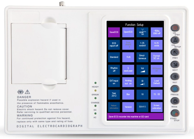 OEM Cheap Portable 3 Channels Electrocardiogram System ECG Machine with Touch Screen