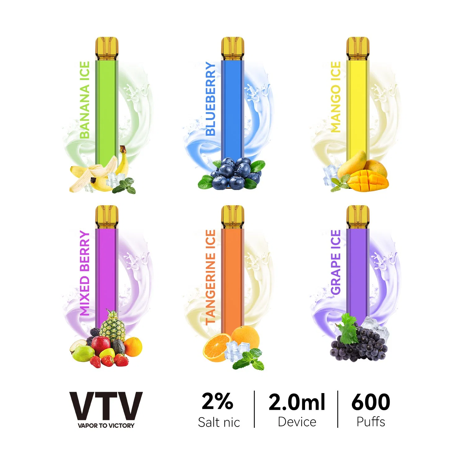 Wholesale/Supplier Vtv 600 Puffs Grape Ice E Cigarette Disposable/Chargeable Vape Pen