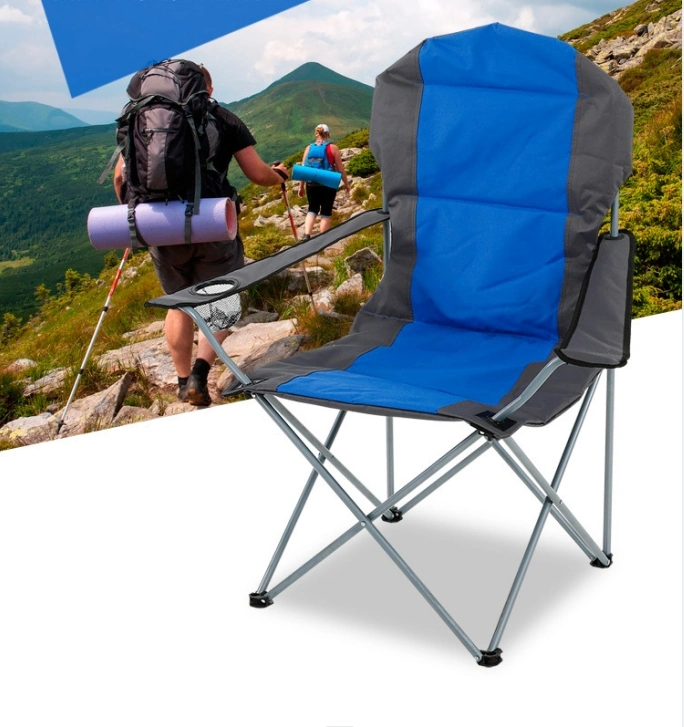 Cotton Backed Chair Folding Recreational Camping Fishing Beach Chair with Armchairs