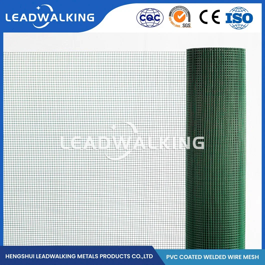 Malla de alambre soldado Leadwalking Fabricators recubierto de PVC 1/2 pulgadas recubierto de PVC Mallas Soldadas China 1/4 pulgadas recubierto de PVC negro Mallas Soldadas para Bird Cage