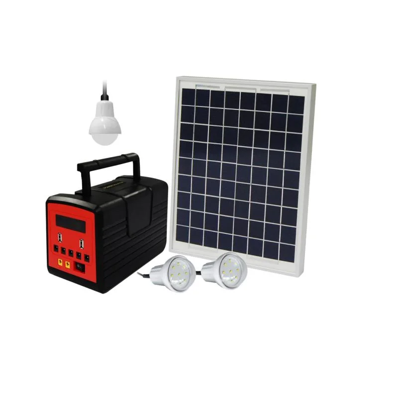 Portable Affordable Home Solar Power LED Bulbs Lighting Kits System with FM Radio Run DC Fan&amp; TV