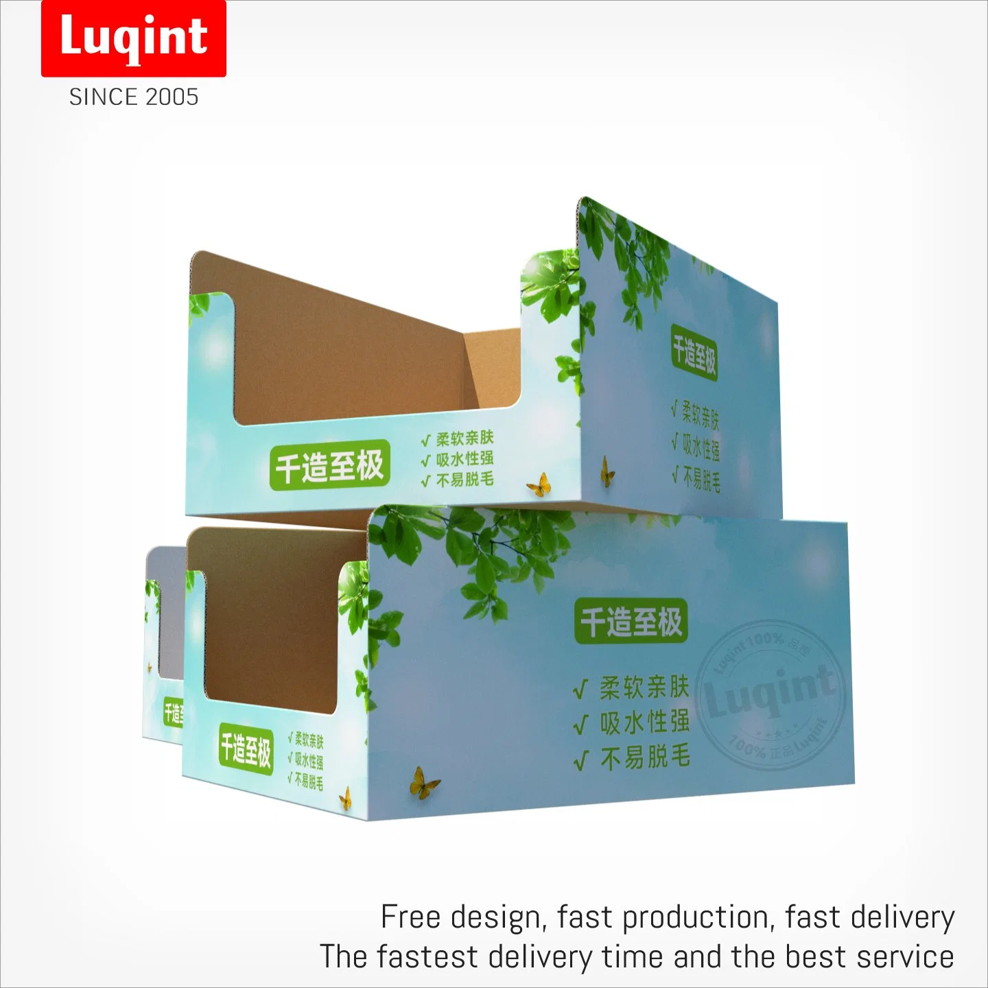 Cmyk personalizables de cartón apilables POS impreso en papel toalla Expositor Rack