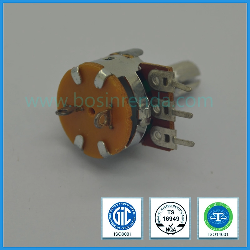 Potentiomètre rotatif 16 mm avec le commutateur du potentiomètre de carbone B10K B100k