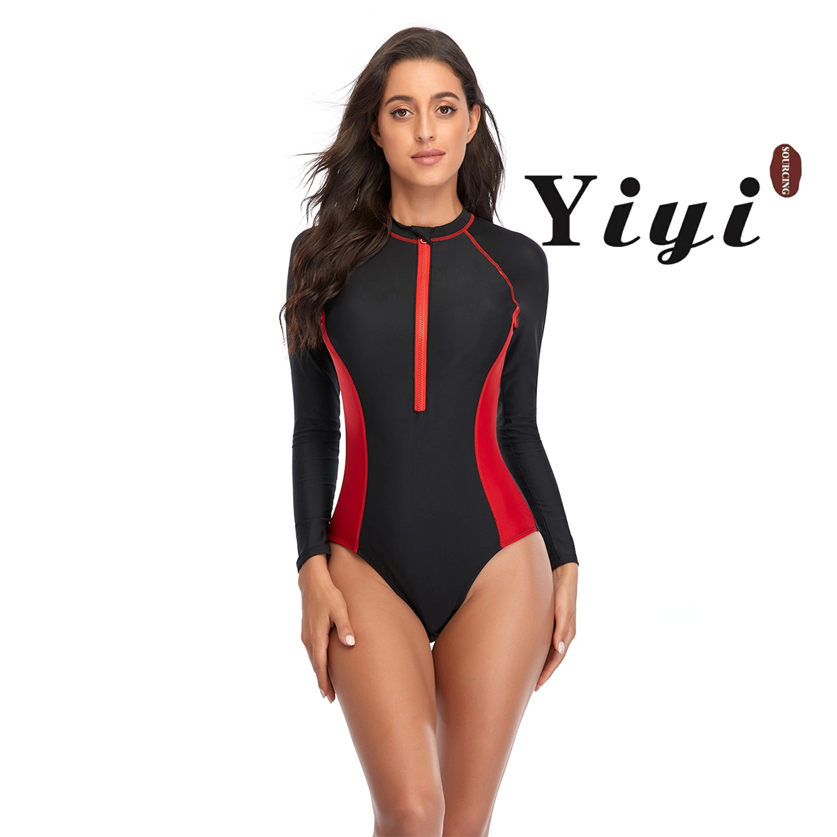 2mm Keep Warm One Piece Long Sleeve Short Leg Women Swimsuit Neoprene Bikini Sexy Surfing Wetsuit