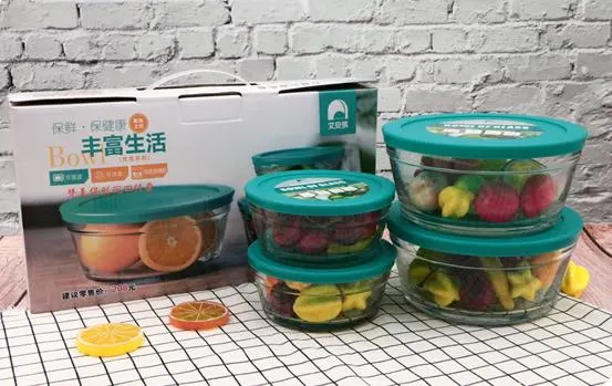 Vente en gros contenant à aliments en verre boîte à Bento en verre avec compartiment Ménagère Boîte à lunch contenant en verre, micro-ondes transparentes de qualité supérieure