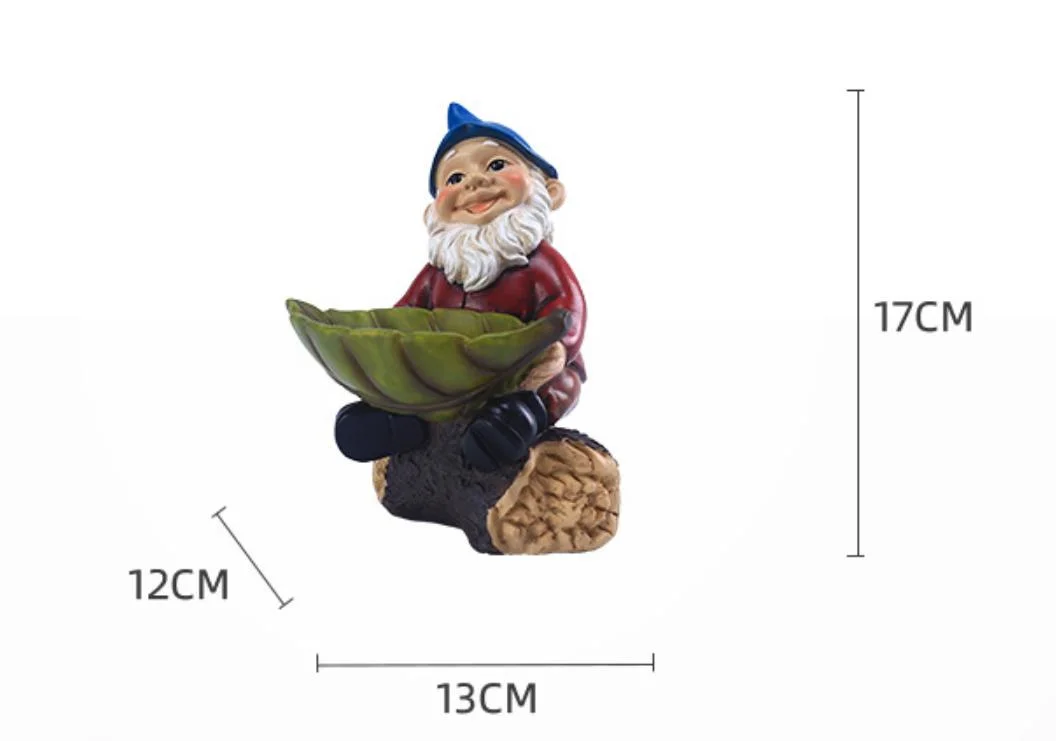 Wholesale/Supplier Hot Sale Poly Resin Gnome Hanging Tree Bird Feeder Outdoor Landscape Garden Holiday Decoration Yard Decoration