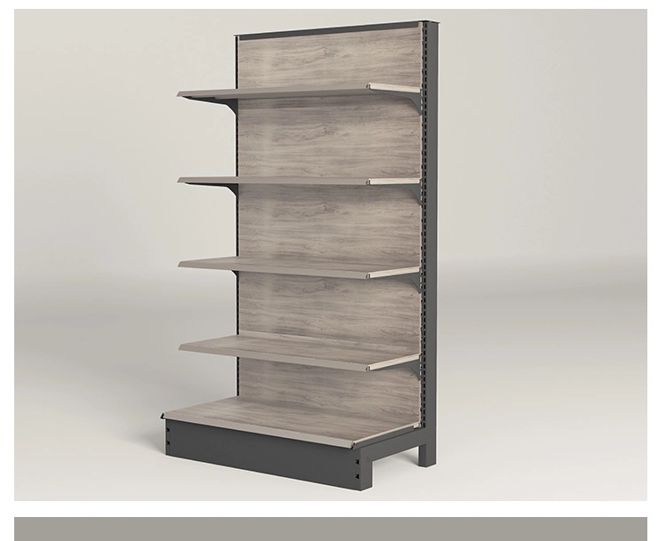 New Style Rack Wood and Metal Material Supermarket Gondola Wood Shelf