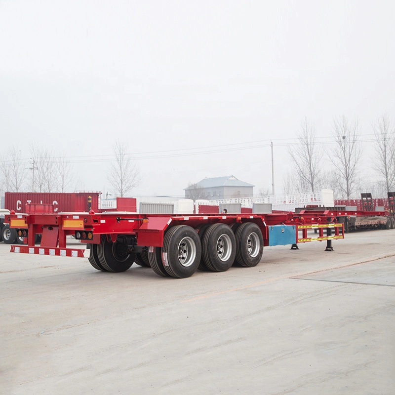 40FT-45FT Contaienr Skeleton Semi Trailer with Tri-Axle