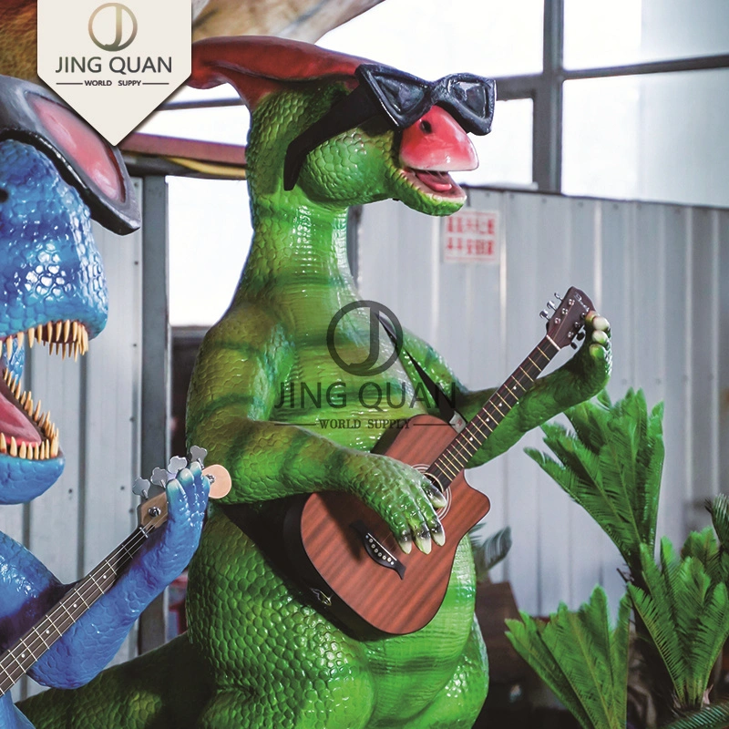 Guitar-Playing Parapleuron Vividly Simulation Carton Animals Dinosaur Park Design Animatronics Outdoor Dinosaurs