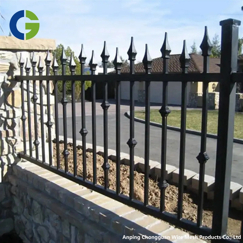 New Wrought Iron Fence Design Metal Stair Railing Steel Fence Steel Picket Fencing