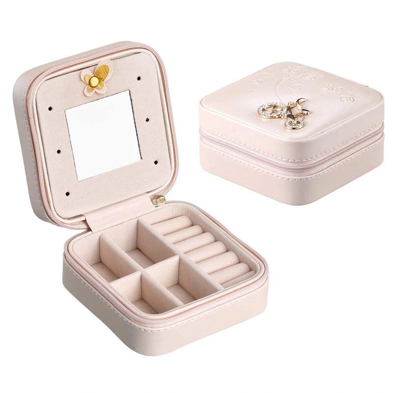 Factory Custom-Made Colorful Print Earring PU Storage Box with Decorations