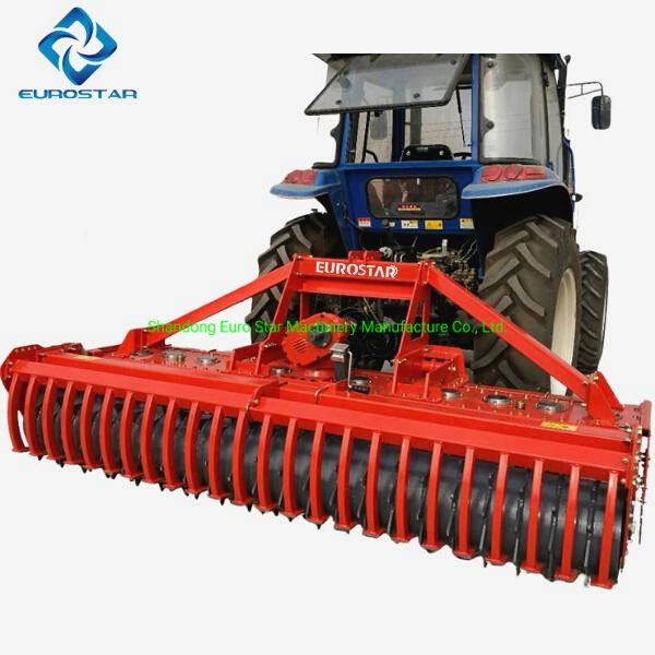 Working Width 3m Power Driven Harrow for Farm Tractor 110-160HP Disc Pto Roller Heavy Duty Tiller CE Driven Rotary Harrow True Vertical Tillage Powered Gearbox