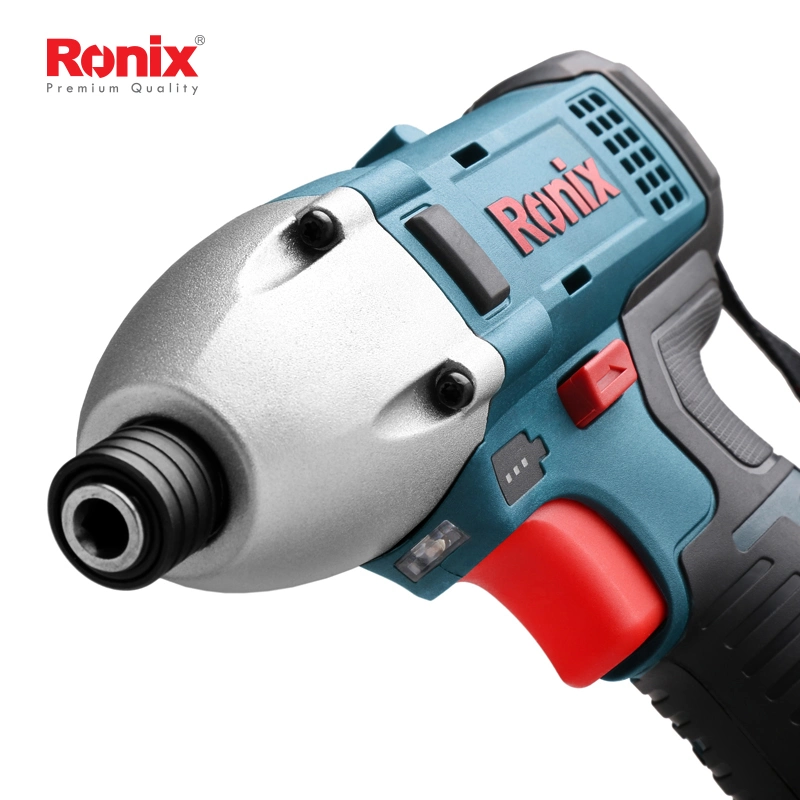 طقم مشغل Ronix 8601 عزم دوران متغير السرعة عالي 2000 دورة في الدقيقة مع مقبض مطاطي للبطارية، نظام إدارة التصادم اللاسلكي