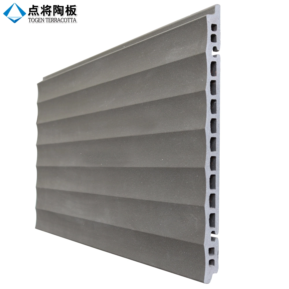 30mm Grey Terracotta Building Material Wave Surface Terracotta Cladding System for Facade Cladding System